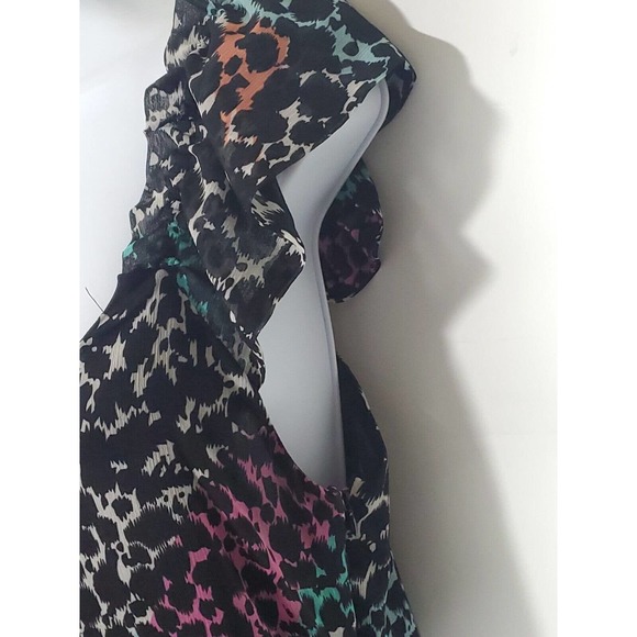 Romeo And Juliet Couture Size M Long Flutter Sleeve V-Neck Lined Side Zip Dress - Picture 3 of 10